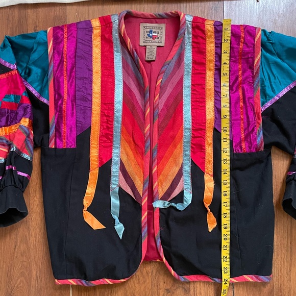 Vintage cotton/silk jacket with ribbon fringe - Picture 9 of 9